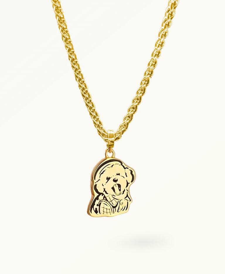 Big sterling silver pet portrait necklace