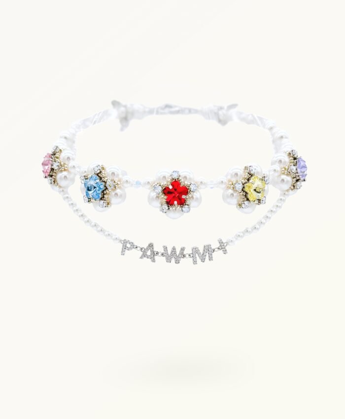 Custom pet and owner jewelry featuring flowers and initials